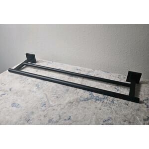 KOKOSIRI Bath Towel Rack with Double Towel Bars Bathroom Towel Shelf 24 Inches